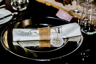 Elegant Wedding Place Setting with Message in a Bottle Favor