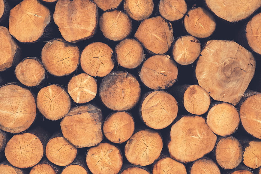 Stacked Wood Logs Background Texture