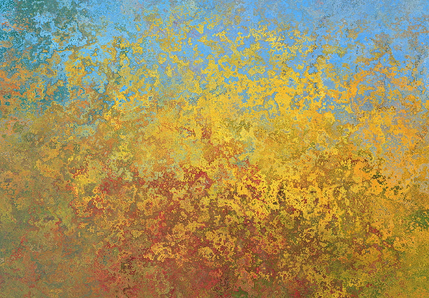 Abstract textured background with yellow, blue, and red grunge pattern