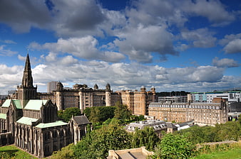 Glasgow Cathedral and Cityscape Under Blue Sky