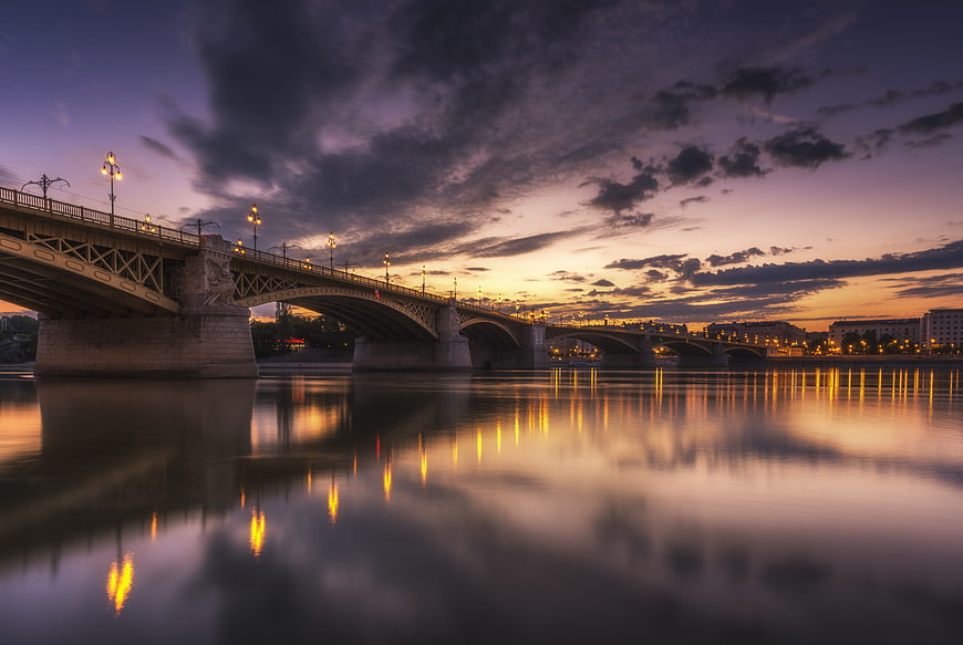 Long Exposure Bridge Reflection at Sunset