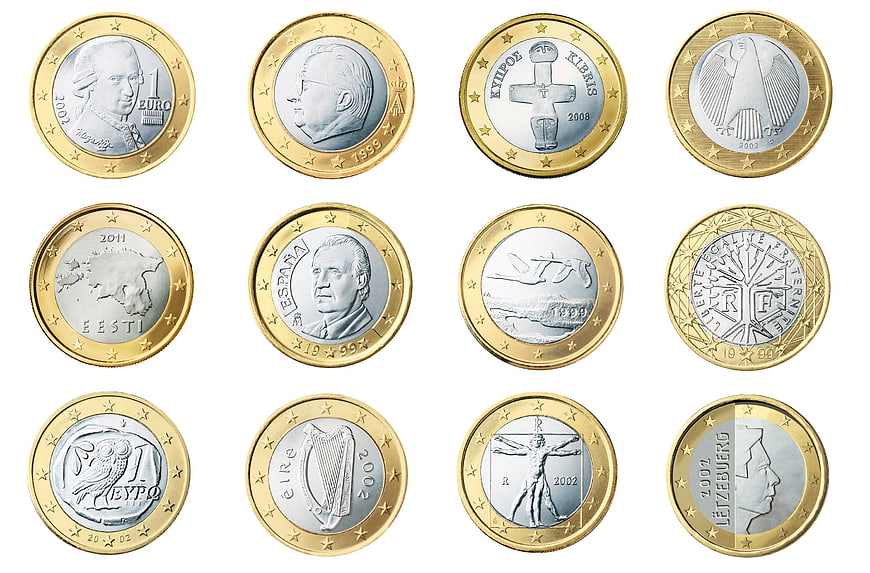 Collection of Twelve European Euro Coin National Sides