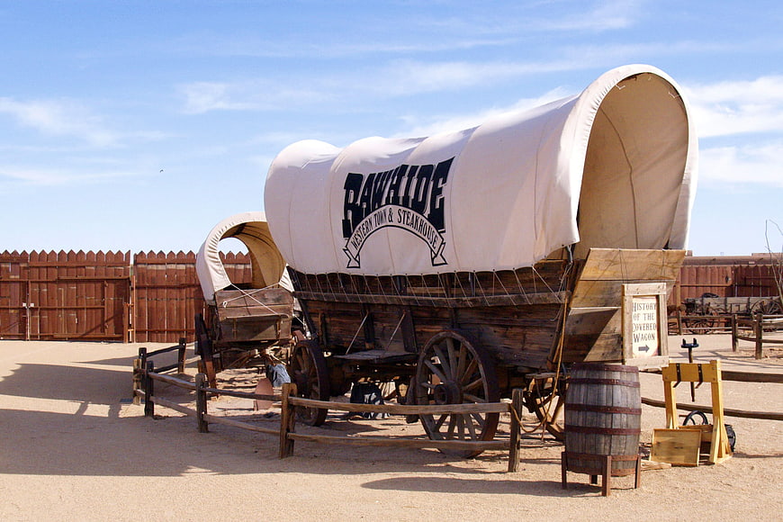 Vintage Covered Wagon at Western Town Steakhouse