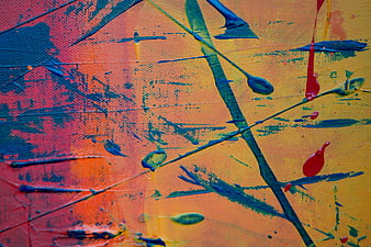 Abstract Acrylic Paint Splatter on Canvas Texture