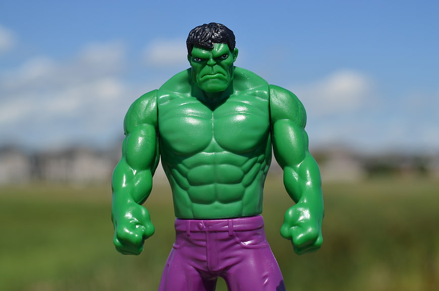 Green Hulk Action Figure Outdoors