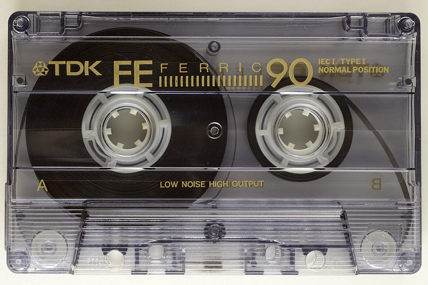 Vintage TDK Cassette Tape on White Background
