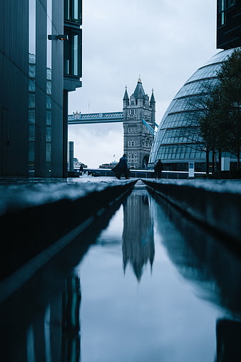 Tower Bridge Reflection in London Puddle