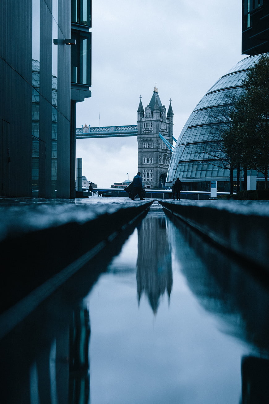 Tower Bridge Reflection in London Puddle