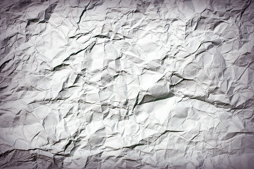 Crumpled White Paper Texture Background