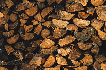 Stacked firewood logs texture background pattern