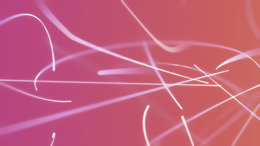 Abstract Pink and Orange Gradient Background with Glowing White Lines