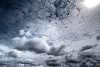 Dramatic dark storm clouds filling the sky