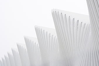 Abstract White Architectural Structure with Geometric Lines