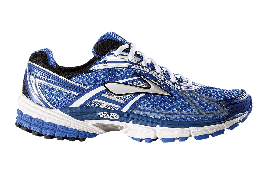 Blue and White Running Shoe on White Background
