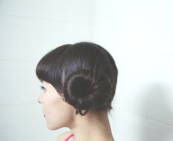Side Profile of Woman with Elegant Hair Bun