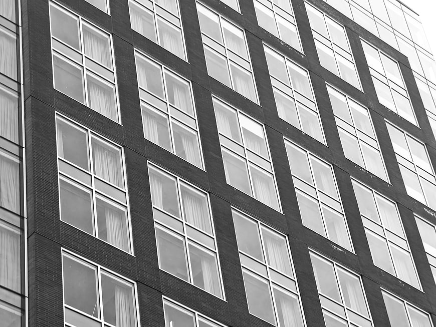 Black and White Modern Office Building Facade
