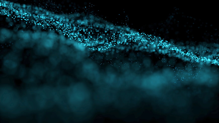 Abstract Blue Particle Wave Background