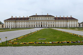 Symmetrical View of Schleissheim Palace with Formal Gardens