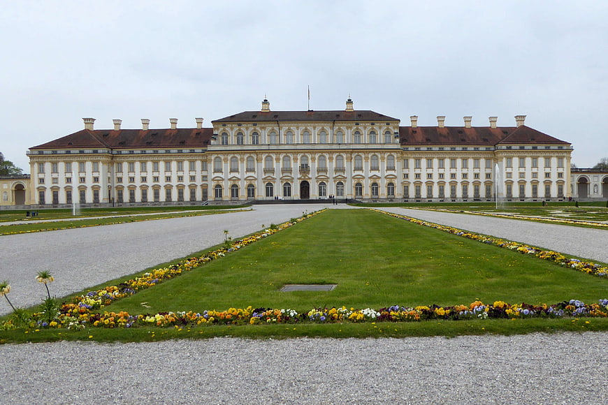 Symmetrical View of Schleissheim Palace with Formal Gardens
