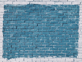 Blue Painted Brick Wall Texture Background