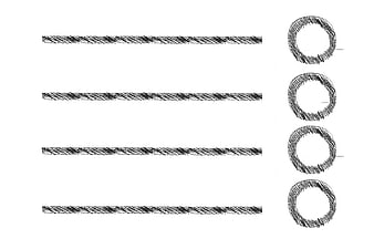 Hand-drawn sketch of four horizontal lines and circular checkboxes