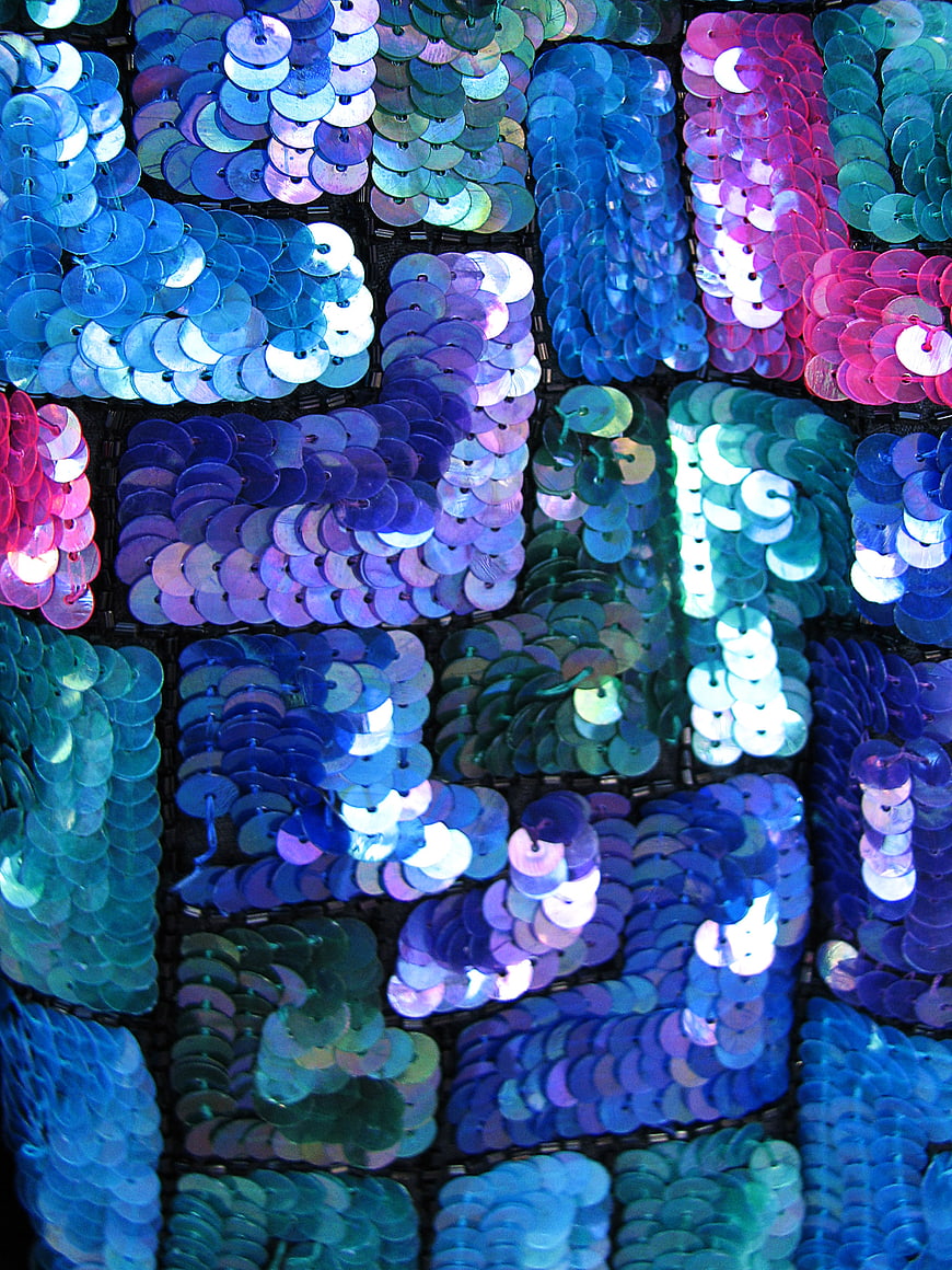 Colorful Blue and Pink Sequin Fabric Texture