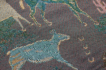 Close-up of Woven Western Patterned Fabric Texture