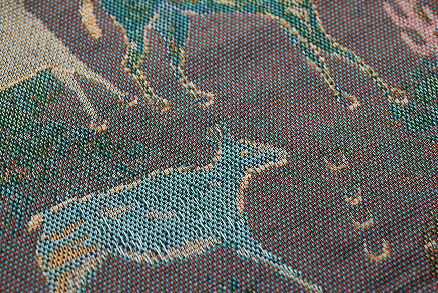 Close-up of Woven Western Patterned Fabric Texture