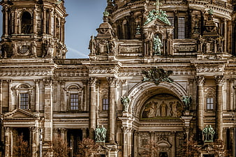 Berlin Cathedral Baroque Facade With Sculptures And Mosaic