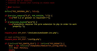 PHP source code snippet on black background