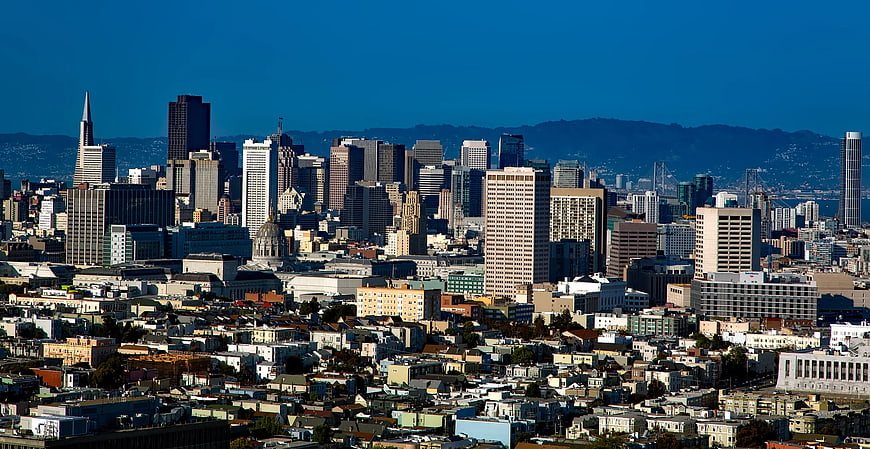 San Francisco Skyline with Transamerica Pyramid and Bay Bridge