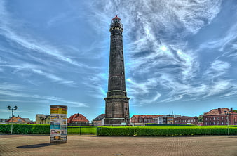 Historic Borkum Lighthouse on German Island Skyline