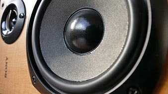Close-up of vintage Sony speaker cone and tweeter
