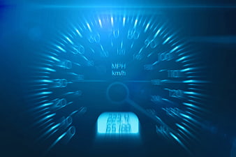 Blue Speedometer Gauge with Motion Blur Effect