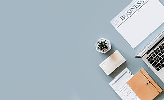 Minimalist Business Workspace Flat Lay With Laptop And Documents