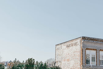 Vintage Hardware Store Building with Large Copyspace