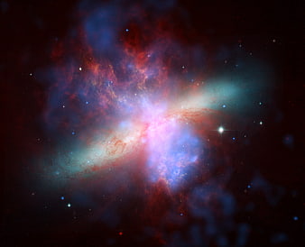Vibrant Messier 82 Galaxy Nebula Deep Space Astronomical Photography