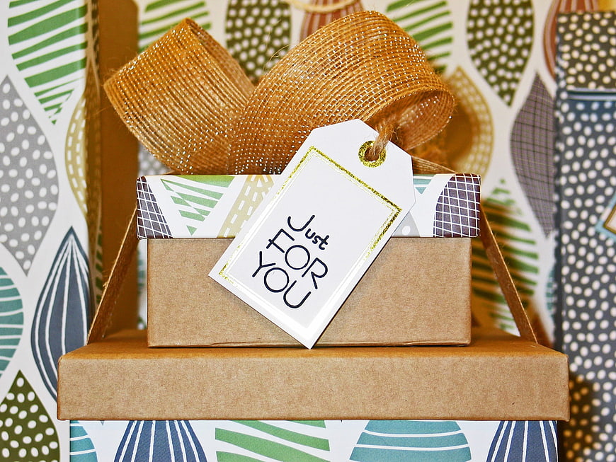 Small Gift Box with Ribbon and Just For You Tag