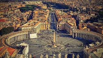 Aerial View of St. Peter's Square and Vatican City in Rome