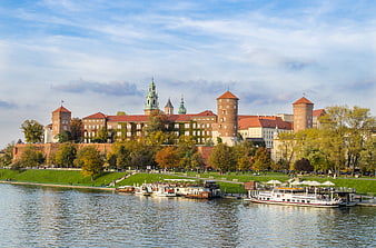 Wawel Castle in Krakow, Poland on the Vistula River
