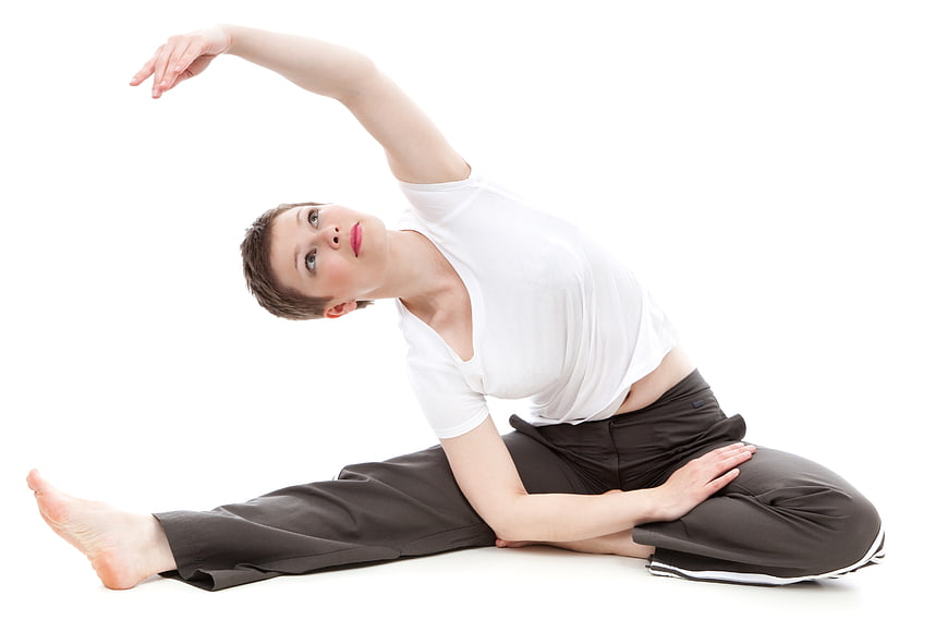 Woman Stretching on White Background for Fitness