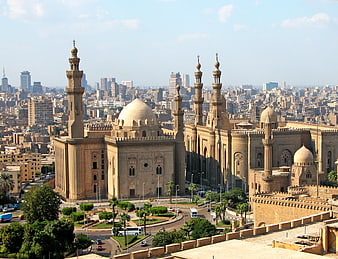 Aerial View of Al-Azhar Mosque in Cairo, Egypt