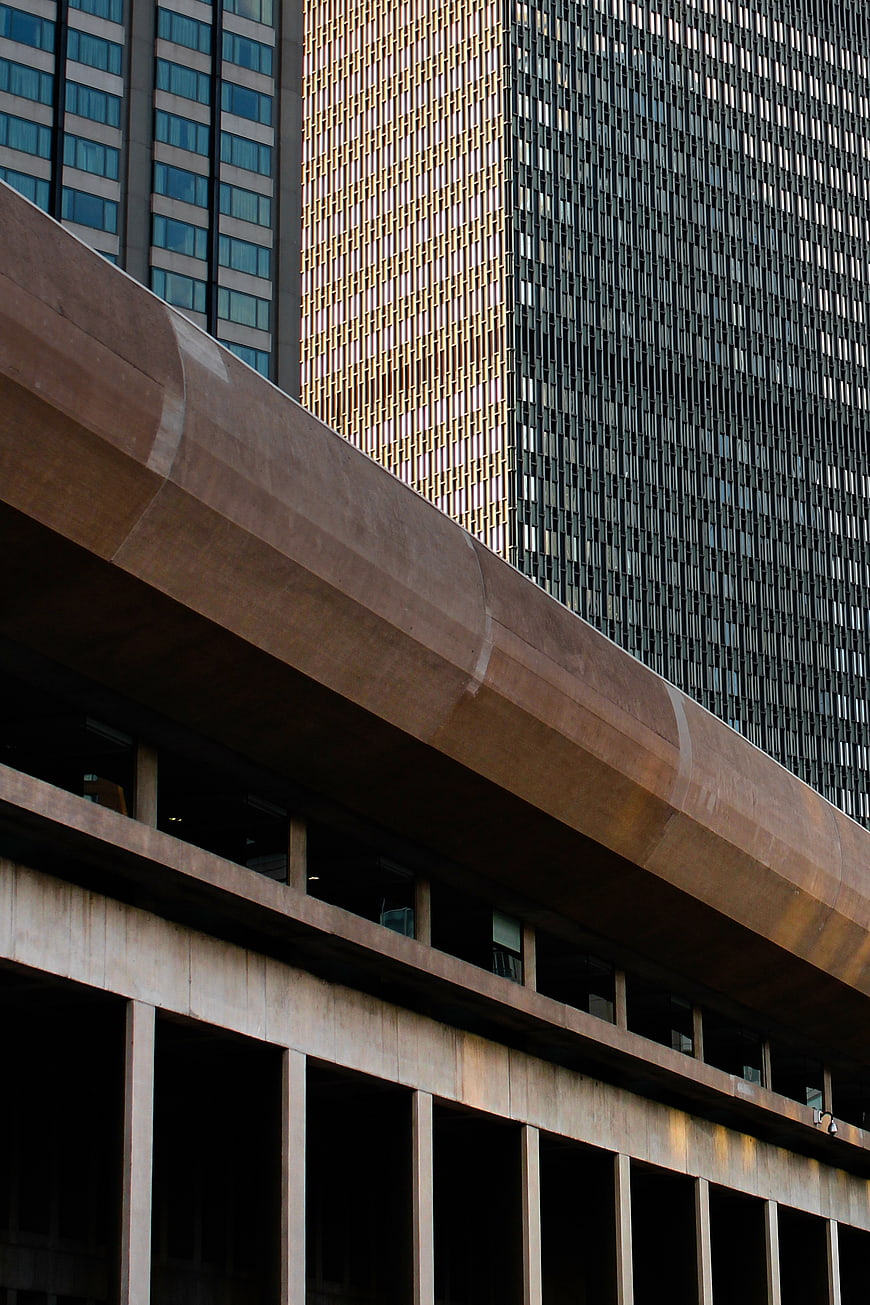 Modern Urban Architecture with Concrete and Glass Skyscrapers
