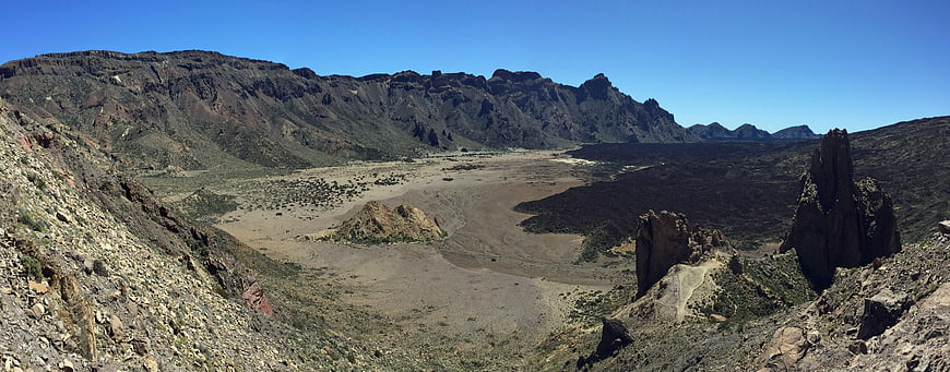 Panoramic view of volcanic landscape in Teide National Park, Tenerife