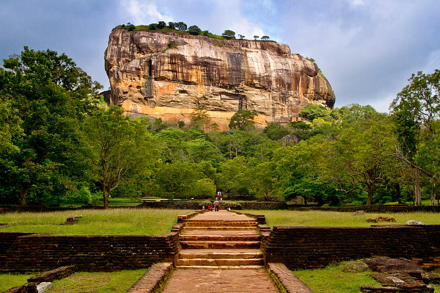Sigiriya Rock Fortress in Sri Lanka with Ancient Ruins