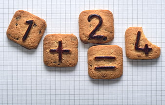 Mathematical Error Concept With Numbered Cookies On Graph Paper