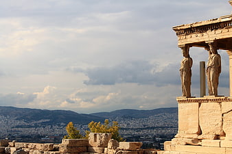 Temple of Athena Nike on Acropolis with Athens Cityscape
