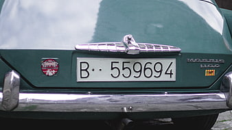 Rear Detail of Vintage Green Morris 1100 Car