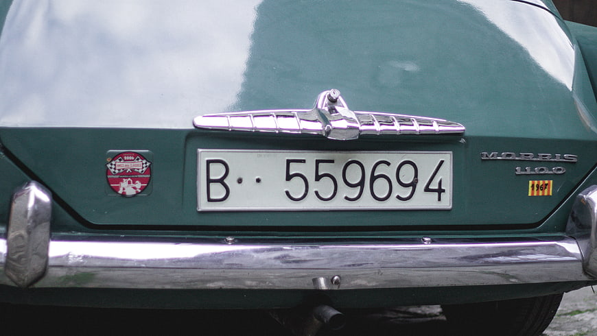 Rear Detail of Vintage Green Morris 1100 Car