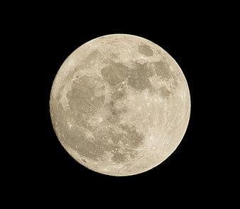 High-Resolution Full Moon Close-Up Against Black Sky